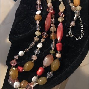 New Avon long Double Strand Spice Bead Necklace